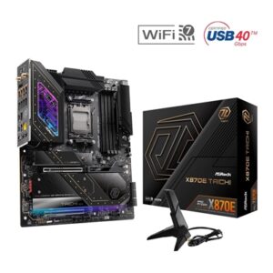 ASRock X870E TAICHI AMD AM5 Socket Motherboard, E-ATX, 4x DDR5 Slots, 4x M.2 Sockets, 3x USB-C Port, Fitted I/O Shield, 5GbE LAN, Wi-Fi 7, 1x HDMI Port / 2x USB-C (USB4) - Image 2