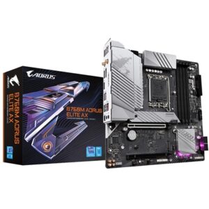 Gigabyte B760M AORUS ELITE AX Intel 1700 Socket Motherboard, Micro-ATX, 4x DDR5 Slots, 2x M.2 Sockets, 2x USB-C Port, Fitted I/O Shield, 2.5GbE LAN, Wi-Fi 6E, 1x DisplayPort / 1x HDMI Port - Image 2