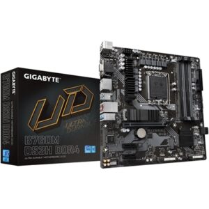 Gigabyte B760M DS3H DDR4 Ultra Durable Intel 1700 Socket Motherboard, Micro-ATX, 4x DDR4 Slots, 2x M.2 Sockets, 1x USB-C Port, 2.5GbE LAN, 1x D-Sub / 2x DisplayPorts / 1x HDMI Port - Image 2