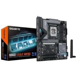 Gigabyte B860 EAGLE WIFI6E Intel 1851 Socket Motherboard, ATX, 4x DDR5 Slots, 3x M.2 Sockets, 2x USB-C Port, Fitted I/O Shield, 2.5GbE LAN, Wi-Fi 6E, 1x DisplayPort / 1x HDMI Port - Image 3