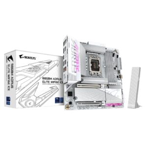 Gigabyte B860M AORUS ELITE WIFI6E ICE Intel 1851 Socket Motherboard, Micro-ATX, 4x DDR5 Slots, 3x M.2 Sockets, 2x USB-C Port, Fitted I/O Shield, 2.5GbE LAN, Wi-Fi 6E, 1x DisplayPort / 2x HDMI / 1x USB-C (USB4) - Image 3