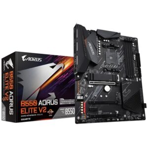 Gigabyte B550 AORUS ELITE V2 AMD AM4 Socket Motherboard, ATX, 4x DDR4 Slots, 2x M.2 Sockets, 1x USB-C Port, Fitted I/O Shield, 2.5GbE LAN, 1x DisplayPort / 1x HDMI Port - Image 2