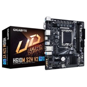 Gigabyte H610M S2H V2 Intel 1700 Socket Motherboard, Micro-ATX, 2x DDR5 Slots, 1x M.2 Socket, GbE LAN, 1x D-Sub / 2x DisplayPorts / 1x HDMI Port - Image 3