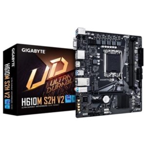 Gigabyte H610M S2H V2 Intel 1700 Socket Motherboard, Micro-ATX, 2x DDR5 Slots, 1x M.2 Socket, GbE LAN, 1x D-Sub / 2x DisplayPorts / 1x HDMI Port - Image 2