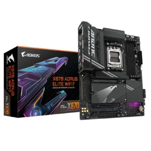 Gigabyte X870 AORUS ELITE WIFI7 AMD AM5 Socket Motherboard, ATX, 4x DDR5 Slots, 3x M.2 Sockets, 3x USB-C Port, Fitted I/O Shield, 2.5GbE LAN, Wi-Fi 7, 2x HDMI Port / 2x USB-C (USB4) - Image 3