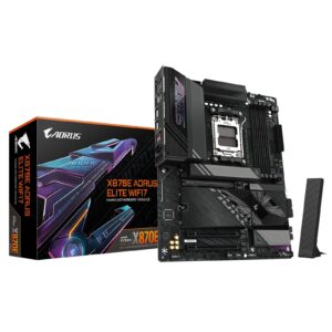 Gigabyte X870E AORUS ELITE WIFI7 AMD AM5 Socket Motherboard, ATX, 4x DDR5 Slots, 4x M.2 Sockets, 3x USB-C Port, Fitted I/O Shield, 2.5GbE LAN, Wi-Fi 7, 1x HDMI Port / 2x USB-C (USB4) - Image 3