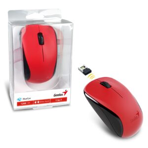 Genius NX-7000 Wireless Mouse, 2.4 GHz with USB Pico Receiver, Adjustable DPI levels up to 1200 DPI, 3 Button with Scroll Wheel, Ambidextrous Design, Red - Image 3