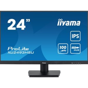 iiyama ProLite XU2493HSU-B7 IPS Monitor - 24 Inch, 1920x1080 Full HD (1080p) @ 100 Hz, 250 cd/m, 1ms, USB-Hub, HDMI, DisplayPort, speakers, VESA, Matte Black - Image 2