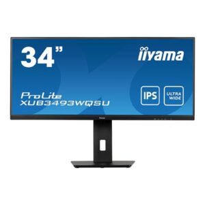 iiyama Prolite XUB3493WQSU-B5 34 inch IPS Monitor, Ultra Wide UWQHD, PIP, Freesync, 4ms, HDMI, DisplayPort, USB-Hub, 75Hz, Speakers, Black, Internal PSU, VESA, Height Adjust, Pivot - Image 3