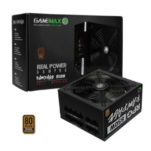 Gamemax RPG Rampage 850W Fully Modular 80 Plus Bronze PSU With 140mm FDB Fan - Image 3