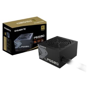 GIGABYTE P650G 650W PSU, 120mm Silent Hydraulic Bearing Fan, 80 PLUS Gold, Non Modular, UK Plug, 100% Japanese Capacitors, Single +12V Rail - Image 3