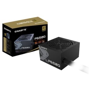 GIGABYTE P650G 650W PSU, 120mm Silent Hydraulic Bearing Fan, 80 PLUS Gold, Non Modular, UK Plug, 100% Japanese Capacitors, Single +12V Rail - Image 2